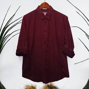 Express ★ Men's Casual Button-Up Dress Shirt ★ Augsburg Gothic Floral Print